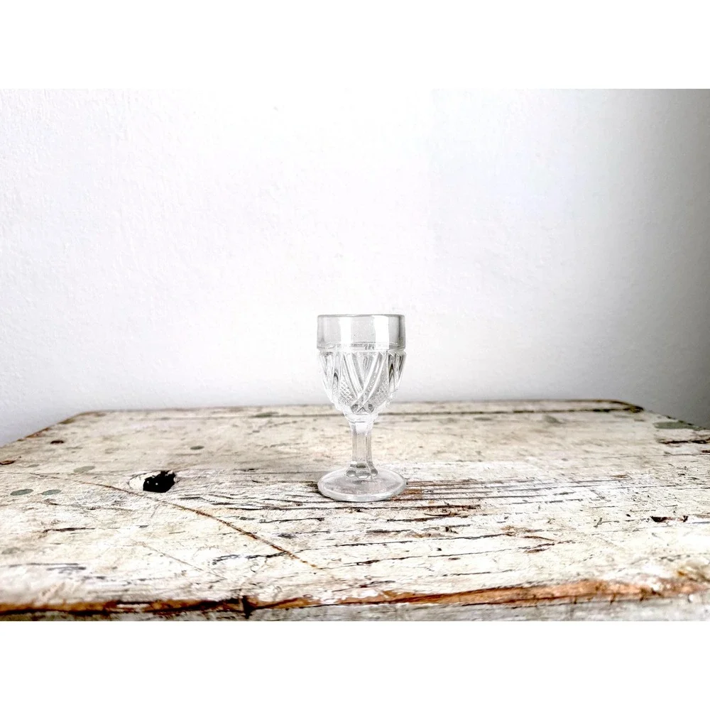 Antique‎ EAPG Co-Operative Flint No. 296 Cordial Glass 1oz 3.25" Diamond Pattern - Picture 7 of 7
